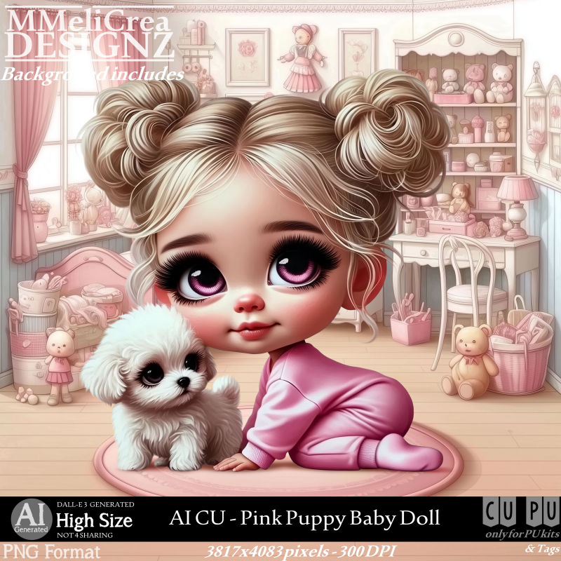 (image for) AI - CU Pink Puppy Baby Doll (CU4PU/PNG)